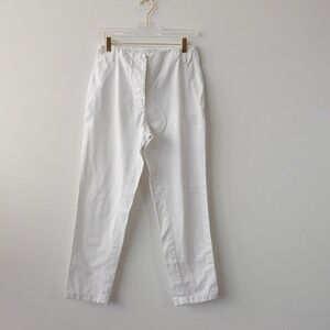 Preppy White Capri Pants Womens Small MARNI Button Fly‎ Coastal Chic ITALY 27/26